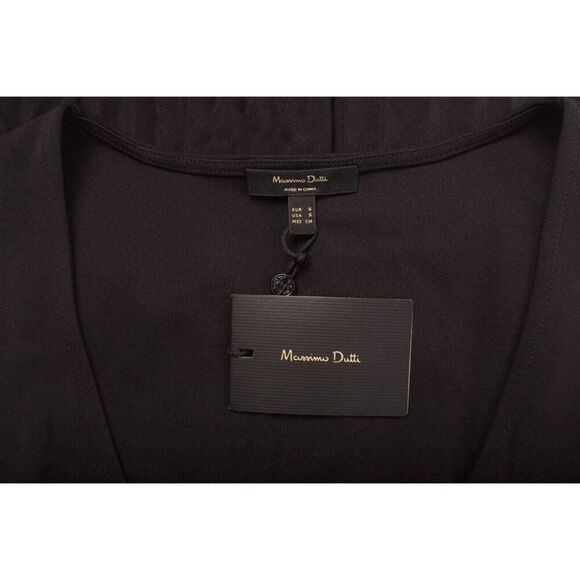 Massimo Dutti Womans Maxi Dress Size S Black Accordion Pleats 6629/919 NWT - Picture 6 of 6